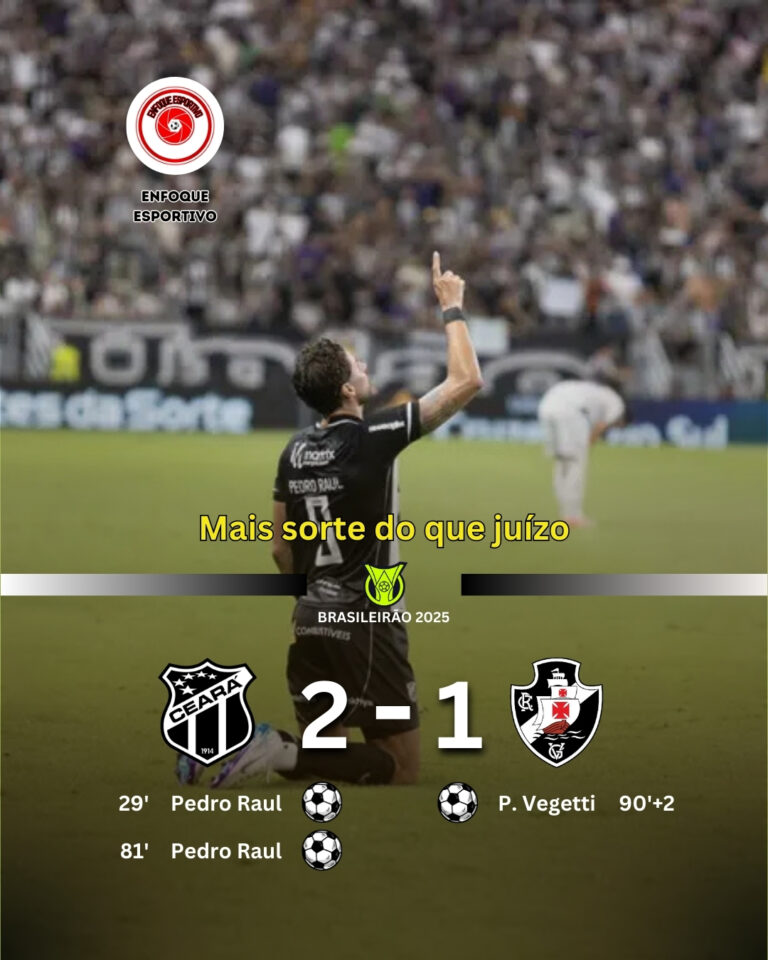 Vasco se complica com derrota pro Ceará