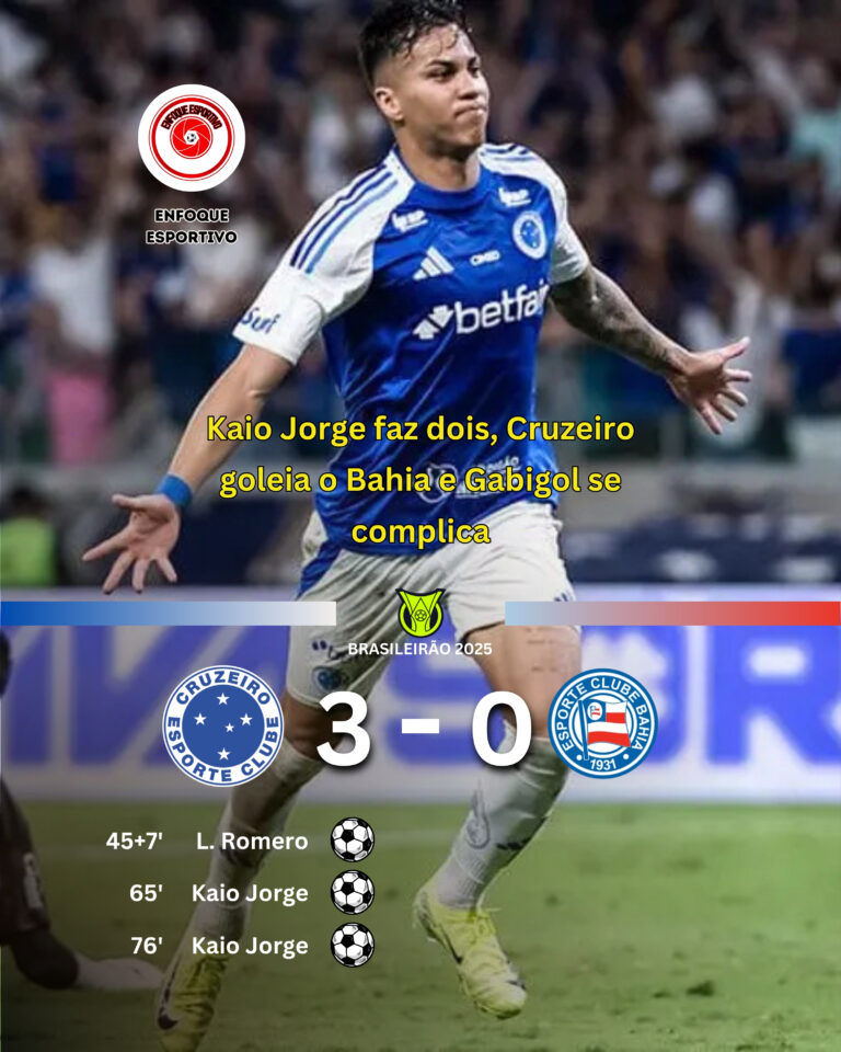 Cruzeiro brilha e goleia o Bahia
